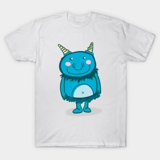 Cute blue monster with magic horns T-Shirt